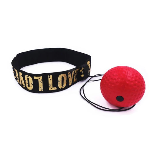 Red Premium Boxing Reflex Ball Front String Headband